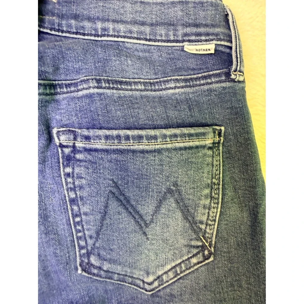 Mother The Mid Rise Dazzler Ankle Jeans We The Animals Blue Slim Straight Leg 25 - Picture 6 of 13